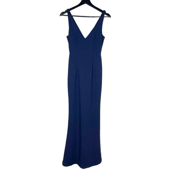lulus Dresses & Skirts - Lulus Melora Navy Blue V Neck Sleeveless Mermaid Full Length Dress XS